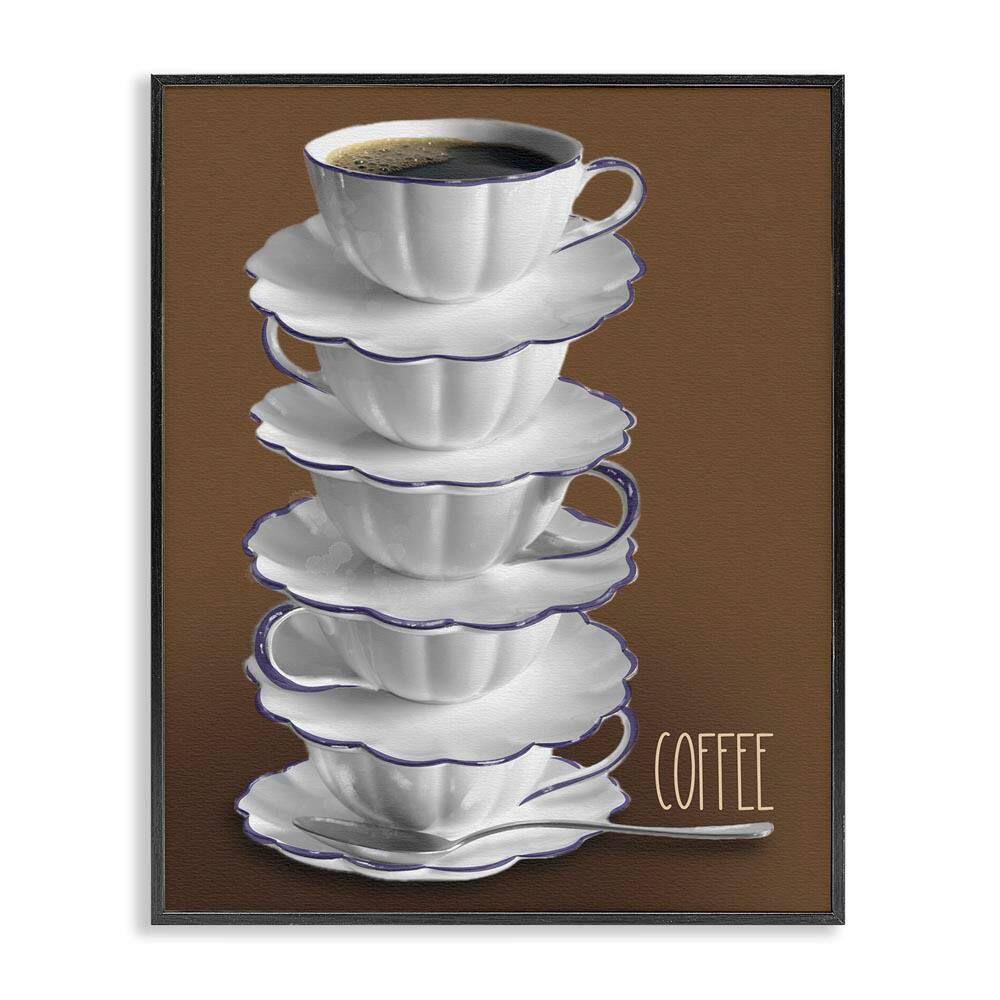 Stacked Teacups with Coffee by Matthew Piotrowicz Black Framed Food Giclee Art Print 14 in. x 11 in. price history on PriceWatchPro