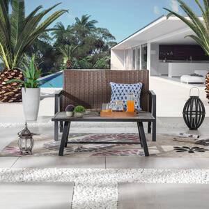 2-Piece Wicker Patio Conversation Seating Set