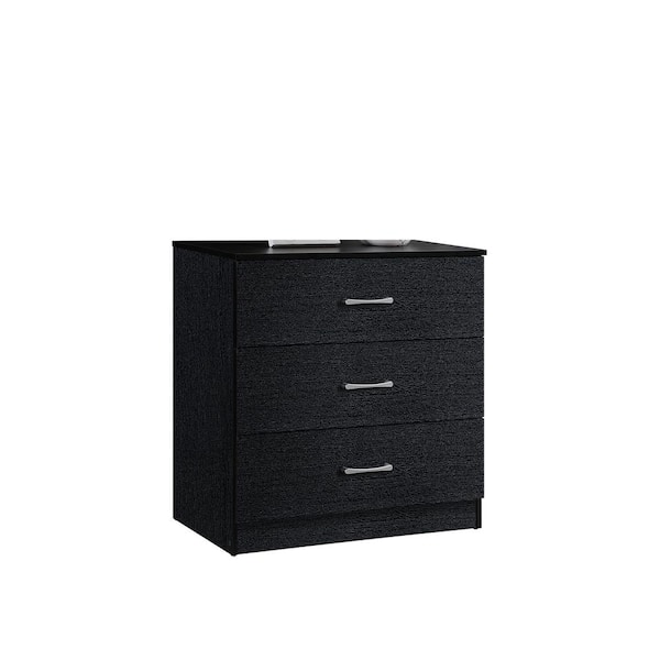 HODEDAH 3-Drawer 30.6 in. H x 31.5 in. W x 15.5 in. D Chest in Black