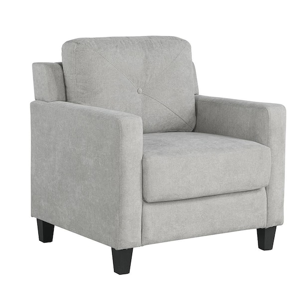 Horatio Taupe Chenille Arm Chair Set of 1 with No Additional Features