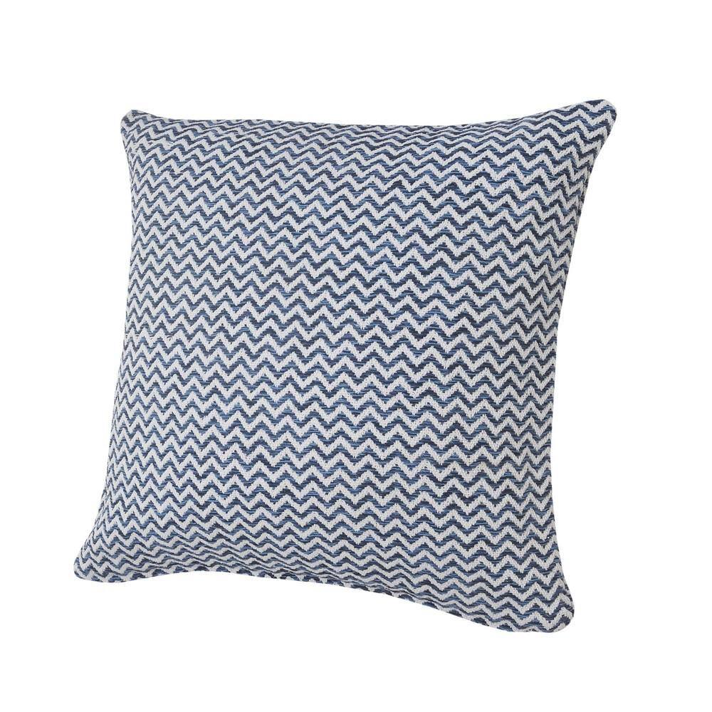 Coastal Chevron Soft Touch Throw Pillow, 22" Square, Navy Blue & White