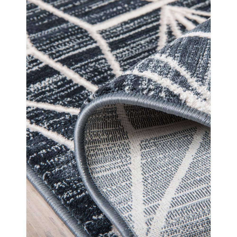 Navy Blue and Ivory Rectangular Easy-Care Area Rug 8' x 10'