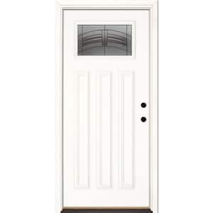 33.5 in. x 81.625 in. Rochester Patina Craftsman Unfinished Smooth Left-Hand Inswing Fiberglass Prehung Front Door