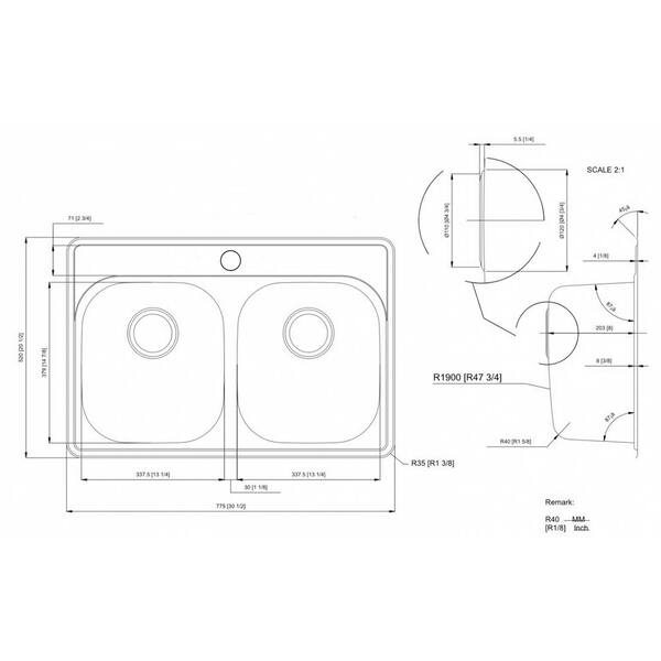 Drop In Stainless Steel 30 5 In 1 Hole 50 50 Double Bowl Kitchen Sink In Chrome 16gs 276 The Home Depot