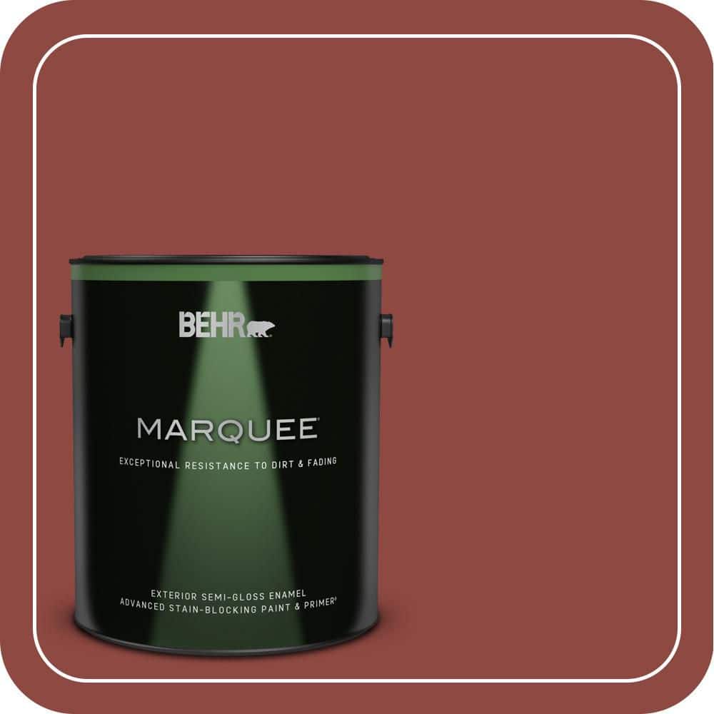 BEHR MARQUEE 1 gal. #PPH-72 Rusty Red Semi-Gloss Enamel Exterior Paint ...