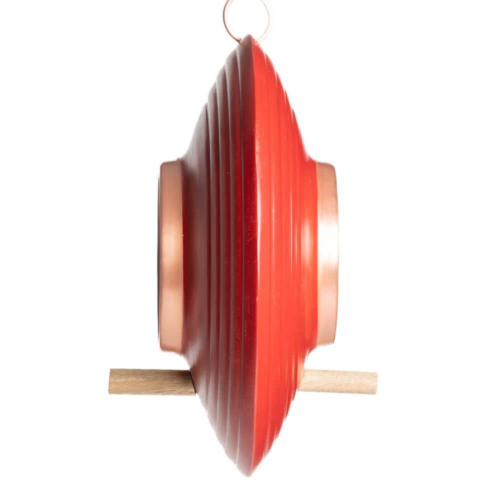 Mojave Copper and Red Hanging Fly-Thru Bird Feeder