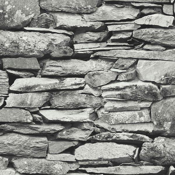 Graham & Brown NEXT Ledgestone Wall Grey Removable Wallpaper Sample