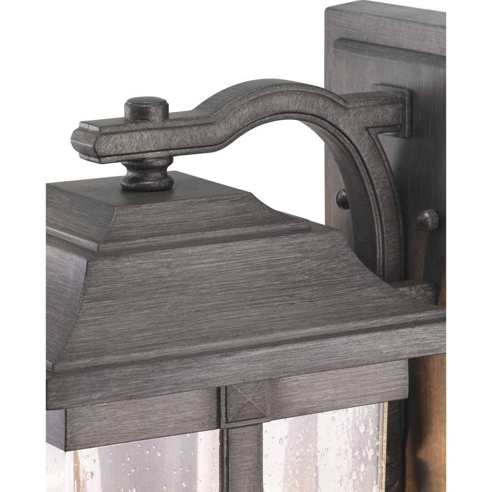 Antique Pewter Seeded Glass Outdoor Wall Lantern