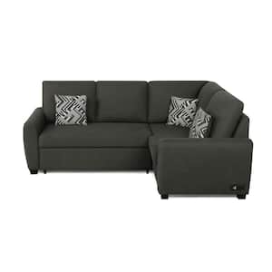 Serta 2-Piece Charcoal Fabric Bali Multifunctional Sectional Sofa with USB and Power