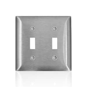 Stainless Steel 2-Gang Toggle Wall Plate (1-Pack)