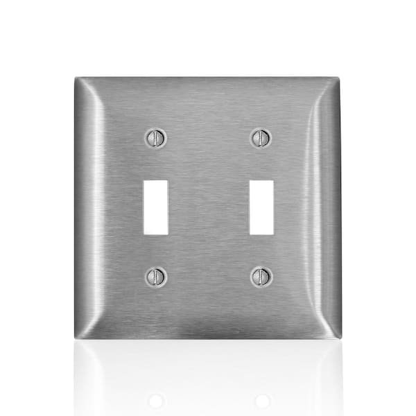Leviton Stainless Steel 2-Gang Toggle Wall Plate (1-Pack)