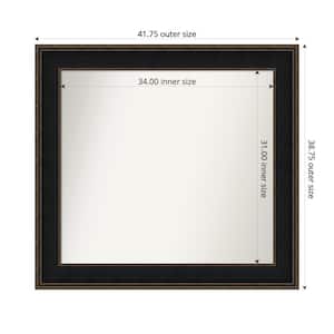 Mezzanine Espresso 41.75 in. x 38.75 in. Custom Non-Beveled Wood Framed Bathroom Vanity Wall Mirror