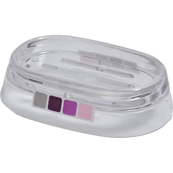 Unbranded Mosaic Clear Acrylic Printed Bath Countertop Soap Dish