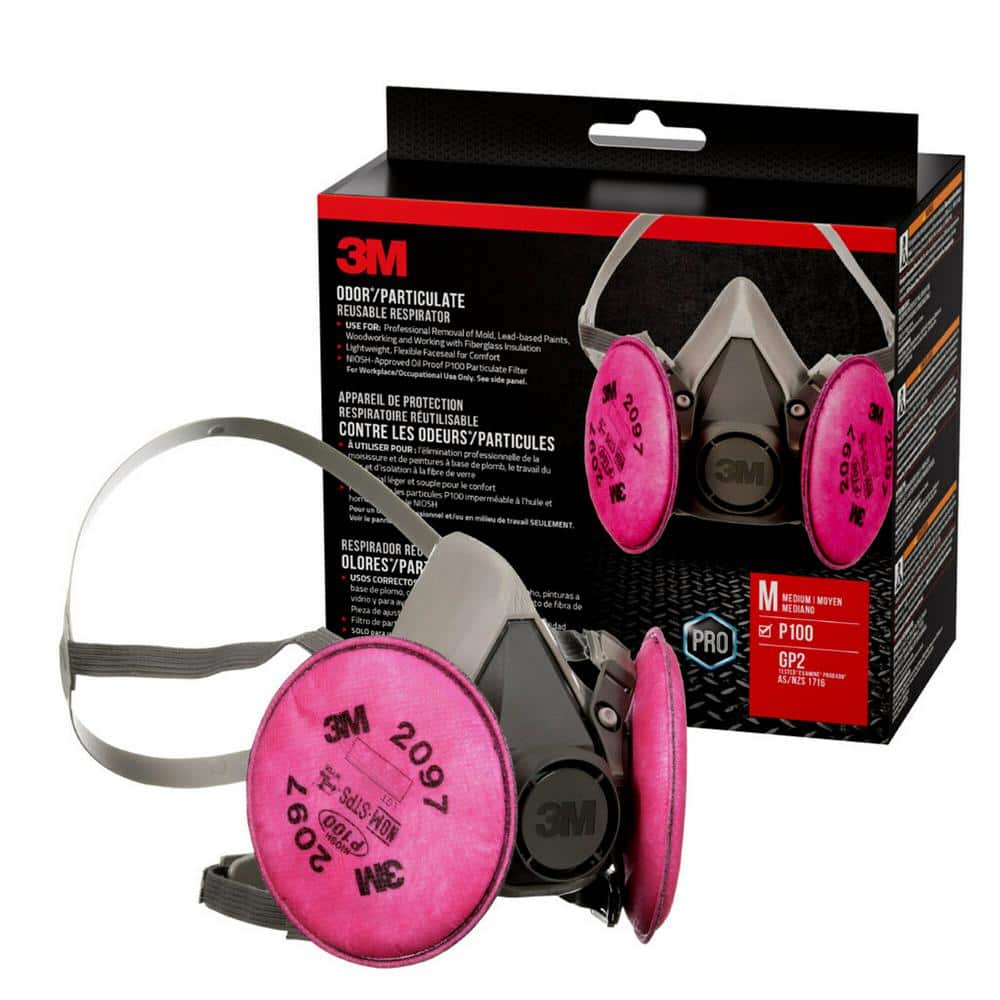 P100 Medium Mold and Lead Paint Removal Respirator Mask (Case of 4)