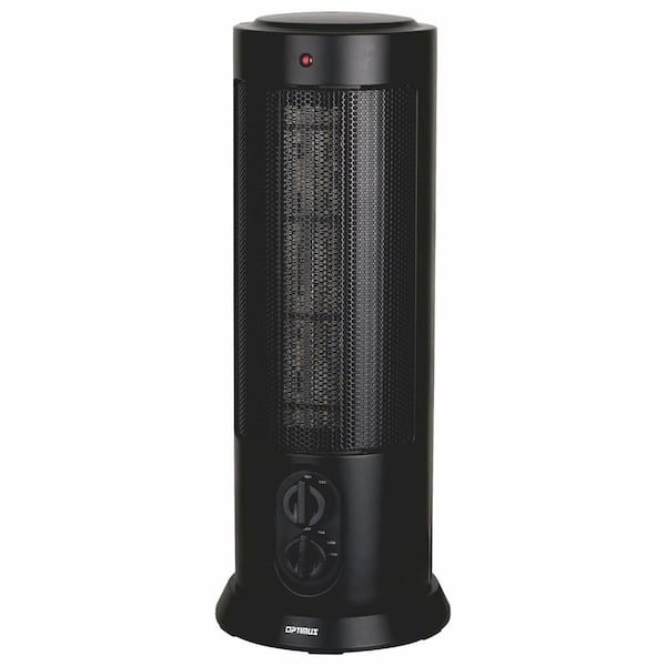 Optimus 18 in. Oscillating Electric Forced Air Tower Heater with Thermostat