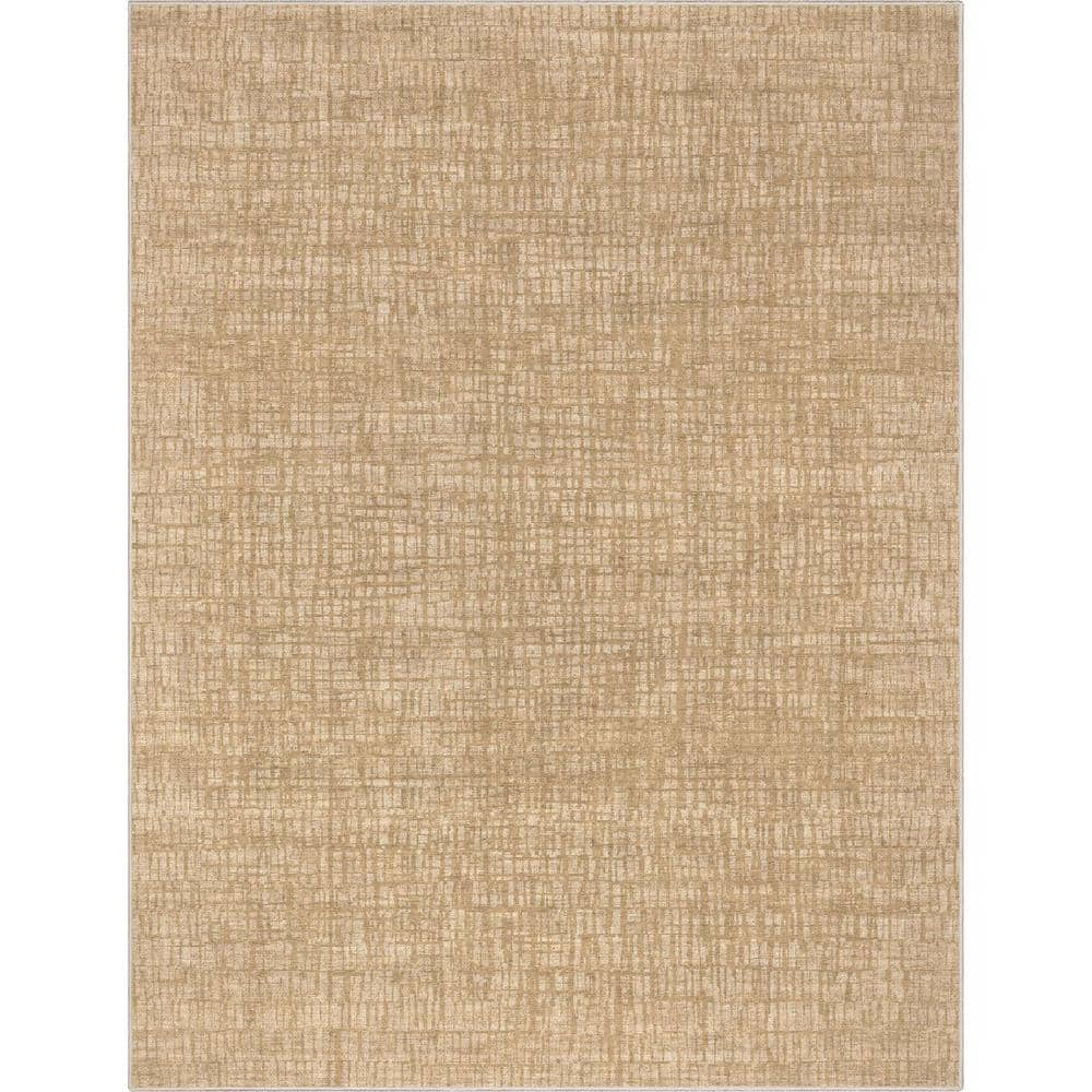 Well Woven Abstract Nightscape Modern Geometric Flat-Weave Beige 7 7  x 9 10  Area Rug