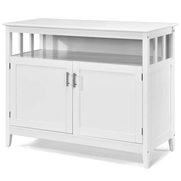White Dining Wood Modern Kitchen Storage Cabinet Buffet Server Table Sideboard