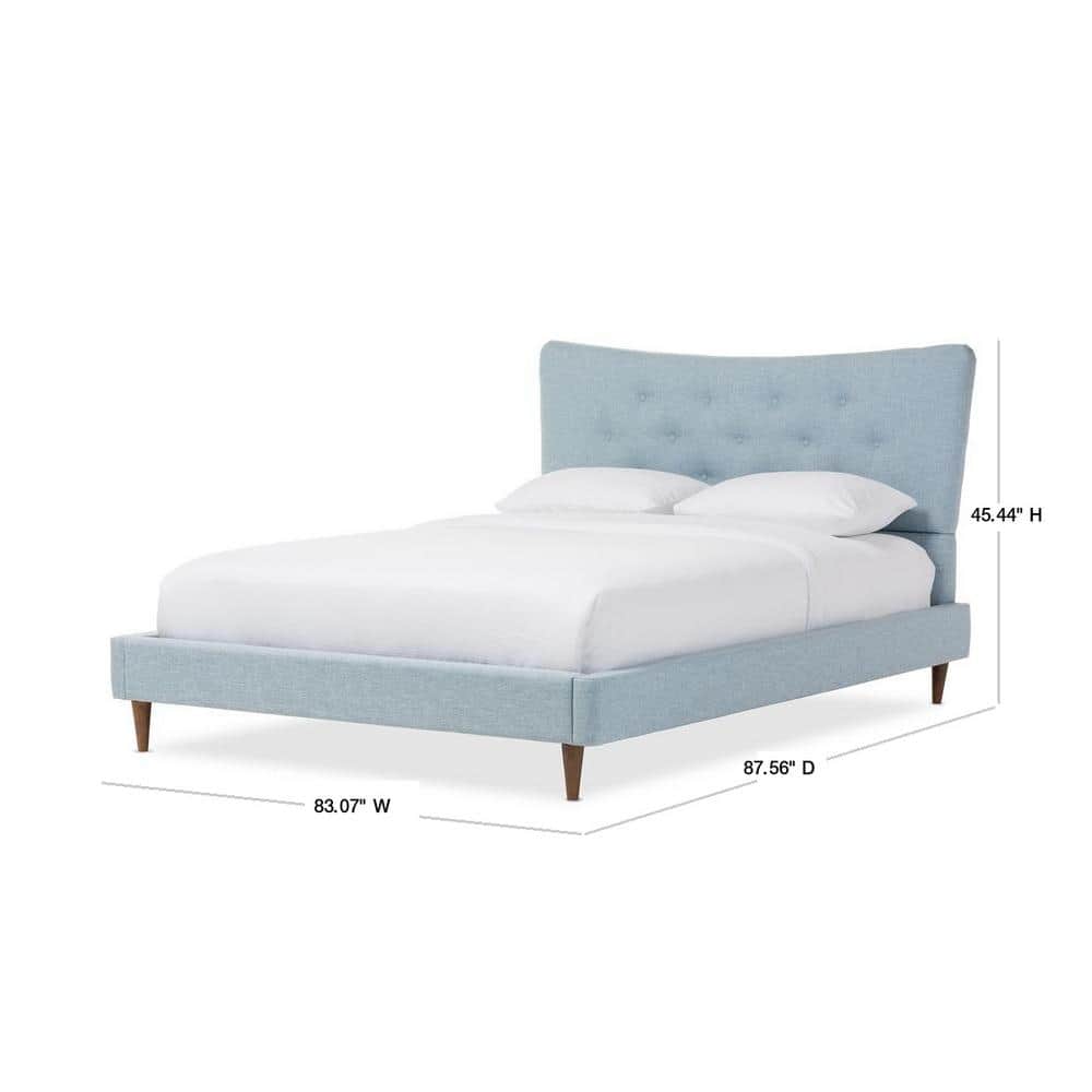 Hannah King-Sized Linen Upholstered Bed with Tufted Headboard