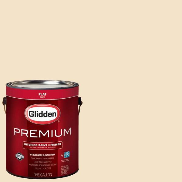 Glidden Premium 1 gal. #HDGY09 Gold Coast White Flat Interior Paint with Primer
