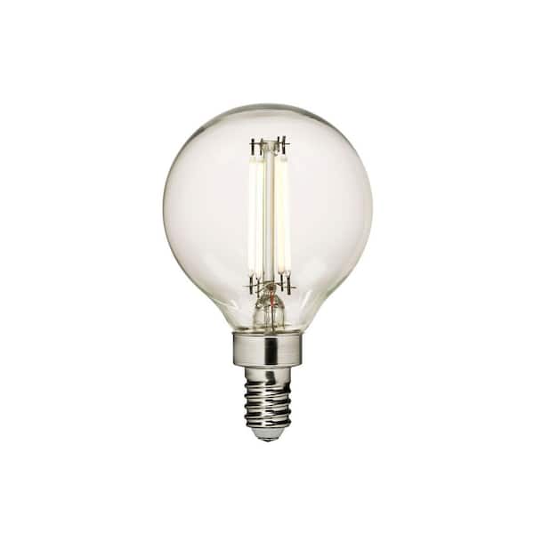 4-Watt Equivalent G16.5 Shape E12 Base Dimmable Clear LED Light Bulb 3000K Warm White (1-Pack)
