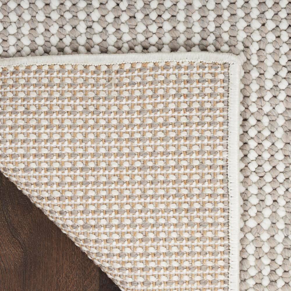 Ivory Mocha Rectangular Synthetic Easy Care Area Rug 5'3" x 7'