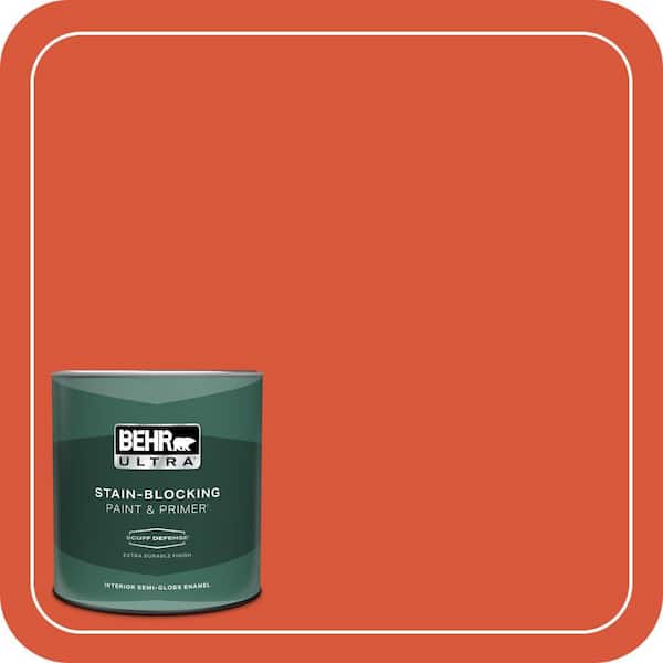 BEHR ULTRA 1 qt. Home Decorators Collection #HDC-MD-10G Mod Orange Extra Durable Semi-Gloss Enamel Interior Paint & Primer