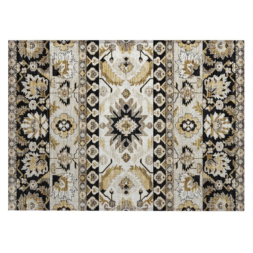 Chantille Machine Washable Indoor/Outdoor Abstract ACN2583 Black 2 ft. x 3 ft. Accent Rug price history on PriceWatchPro