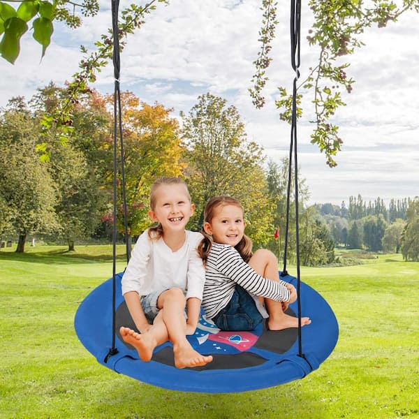 Blue Rocket 40 in. Flying Saucer Tree Multi-Person Swing Indoor Outdoor Play Set Swing for Kids