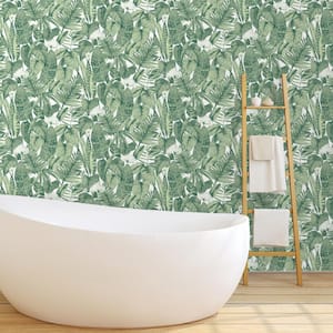 Tropical Jungle Green Peel and Stick Wallpaper (Covers 56 sq. ft.)