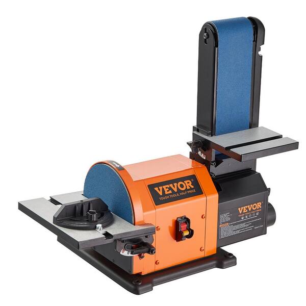 VEVOR 5 Amp Corded 4 in. x 36 in. Belt and 6in. Disc Sander Combo with Cast Aluminum Worktable for Woodworking, Metalworking