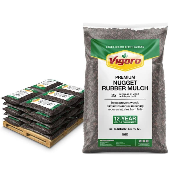Vigoro 37.5 cu. ft. Brown Recycled Rubber Mulch (25 Bags) GN15BN25