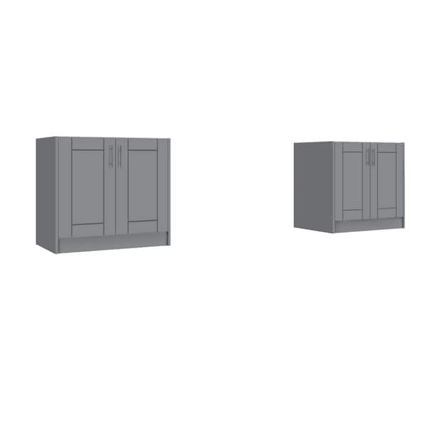 Sanibel Lighthouse Gray All-Weatherboard Composite 25.5 in. x 73.25 in. x 34.5 in. Outdoor Kitchen Cabinet Island Set