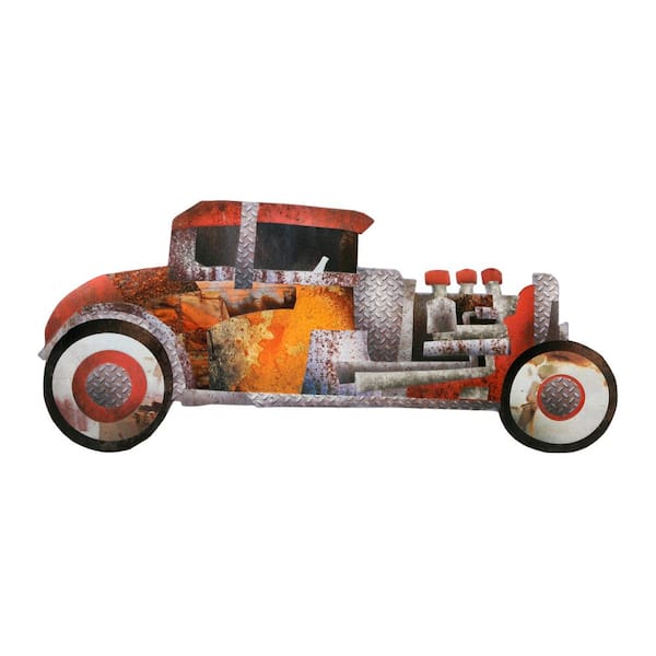 Open Road Brands Scrap Metal Hot Rod Embossed Tin Decorative Sign