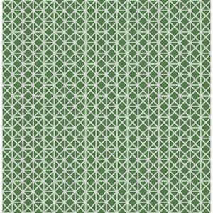 Lisbeth Green Geometric Lattice Green Wallpaper Sample