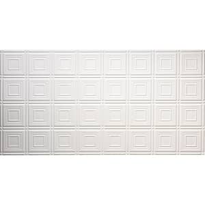 Dimensions 2 ft. x 4 ft. Glue Up Tin Ceiling Tile in Matte White