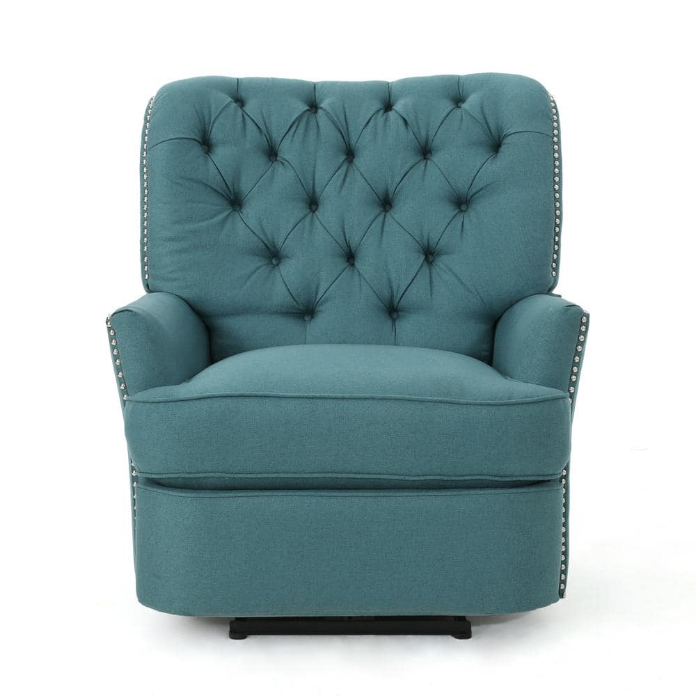 Salomo Dark Teal Fabric Glider Recliner