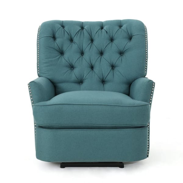 Unbranded Salomo Dark Teal Fabric Glider Recliner