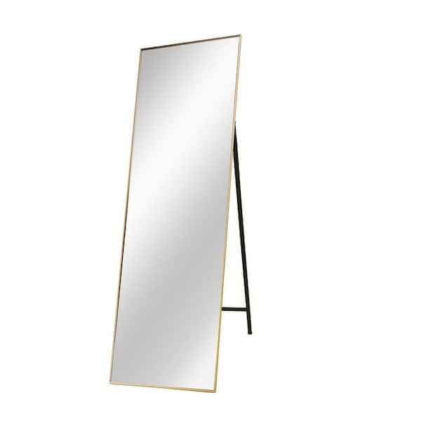 Teamson Kids 22 in. W x 65 in. H Rectangle Gold Metal Frame Stand Full-Length Mirror
