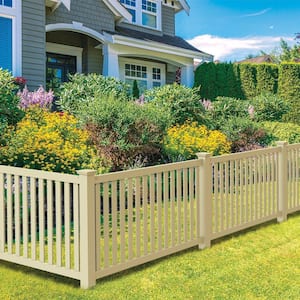 5 in. x 5 in. x 7 ft. Sand Vinyl Fence Line Post