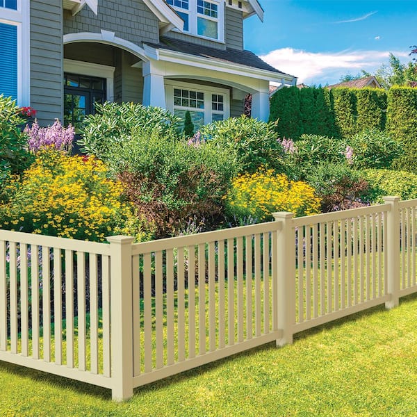 5 in. x 5 in. x 7 ft. Sand Vinyl Fence Line Post