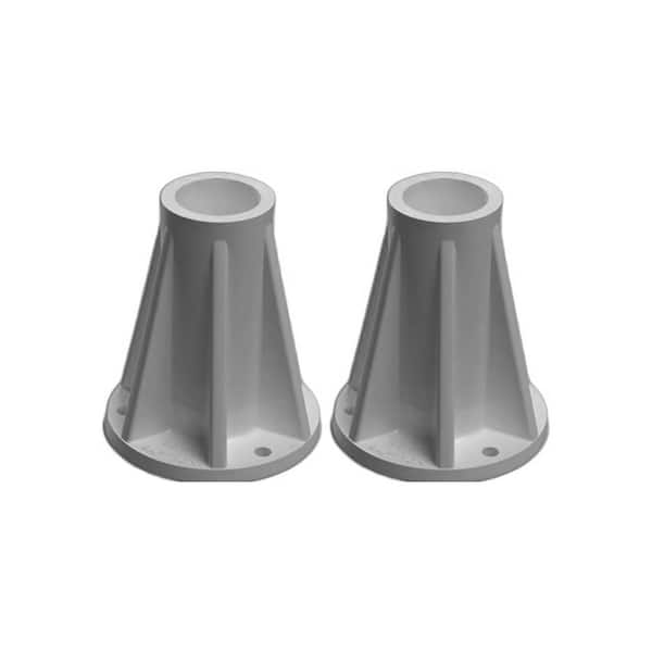 Saftron 6 in. Mount for 1.9 in. OD Swimming Pool Ladder or Rail, Gray (2-Pack)