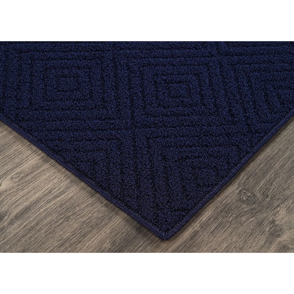 Brentwood Jasmine 6 ft. x 9 ft. Navy Geometric Area Rug