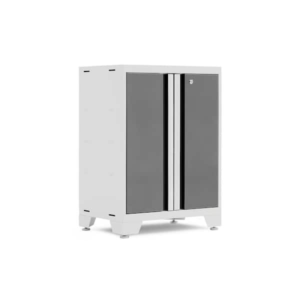 NewAge Products Steel Freestanding Garage Cabinet in Platinum Silver (24 in. W x 32 in. H x 16 in. D)