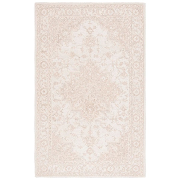 Metro 2 ft. x 3 ft. Beige/Ivory Ornate Border Area Rug
