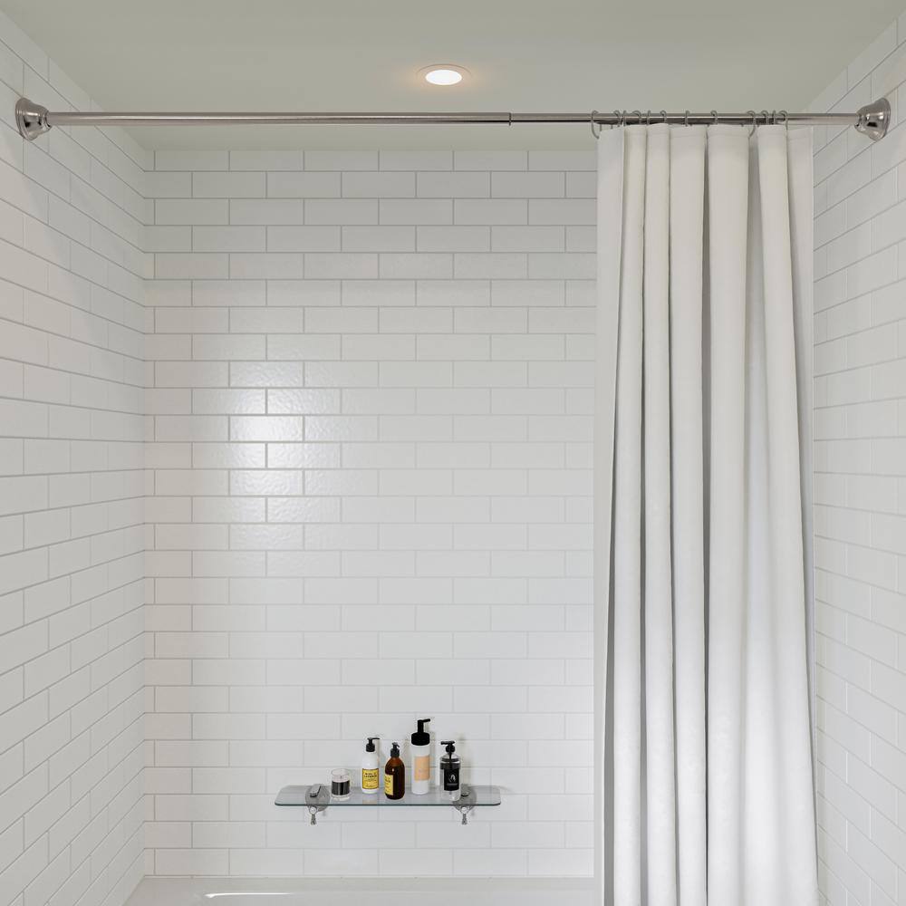 Adjustable Brushed Nickel Stainless Steel Shower Curtain Tension Rod, 48-86 inches