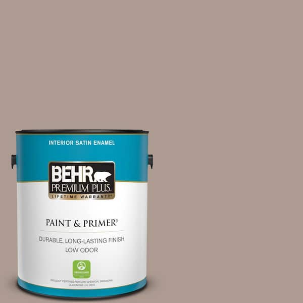 BEHR PREMIUM PLUS 1 gal. #ECC-61-1 Desert Dusk Satin Enamel Low Odor Interior Paint & Primer