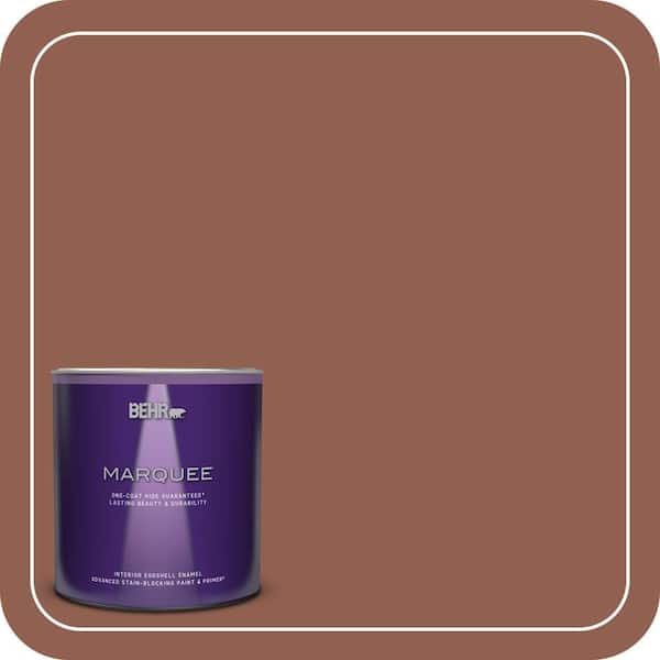BEHR MARQUEE 1 qt. #210F-7 Brown Thrush Eggshell Enamel Interior Paint & Primer