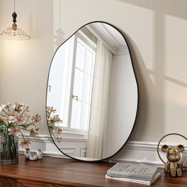 GLSLAND 23.5 in. W x 31.5 in. H Novelty Irregular Shape Frameless Wall Bathroom Vanity Mirror