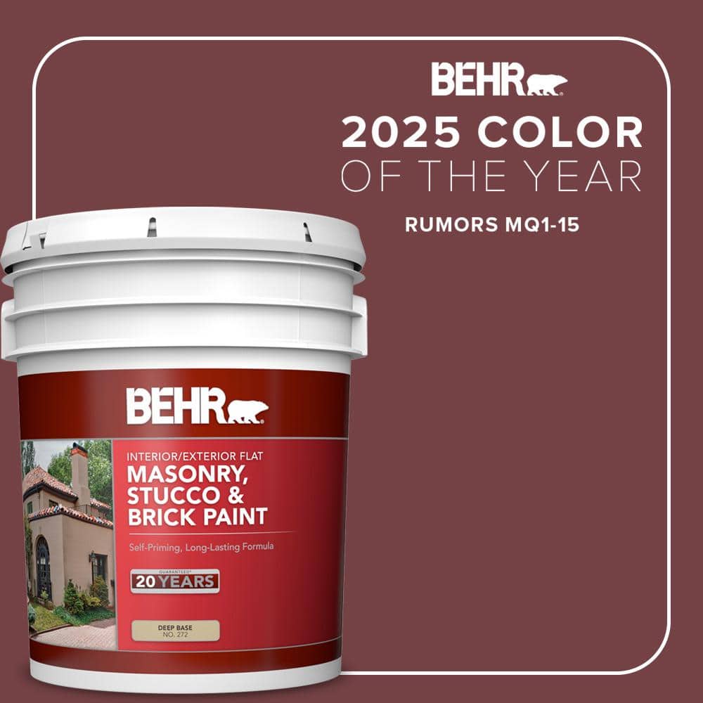5 gal. #MQ1-15 Rumors Flat Masonry, Stucco and Brick Interior/Exterior Pain