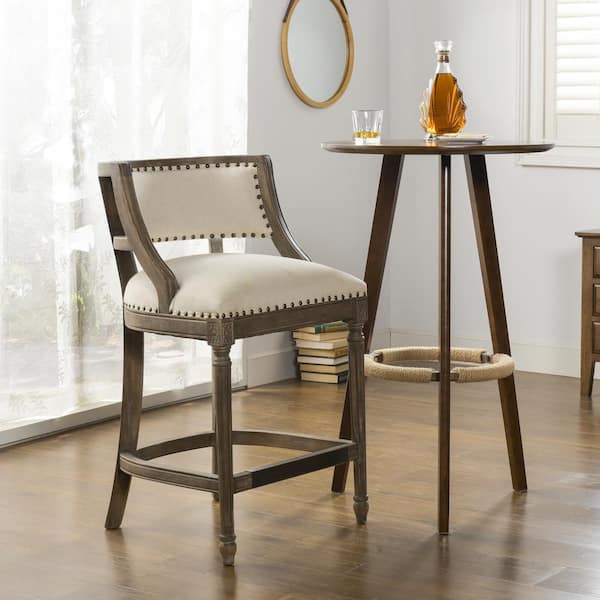 Bar Stool With Backrest And Wood